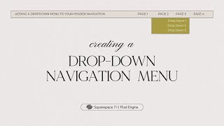 How to create a Drop Down Navigation Menu | Squarespace 7.1 Tutorial 2024