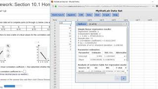 Scatterplot and Linear Correlation Coefficient with StatCrunch