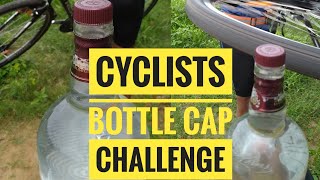 When a cyclist attempts bottle cap challenge