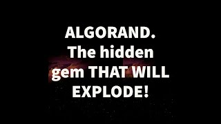 ALGORAND. The hidden gem THAT WILL EXPLODE!