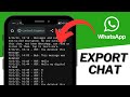 How to EXPORT WhatsApp Chat