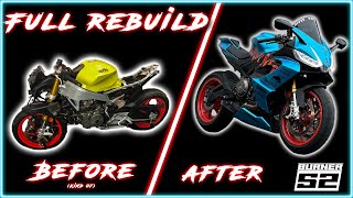 Rebuilding a wrecked Aprilia RS660 in 19 minutes - timelapse