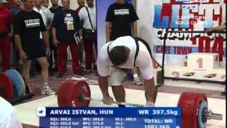 Istvan Arvai DL397,5kg@125 World Record Powerlifting IPF WorldChamp2004