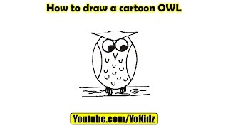 How to draw cartoon OWL easy