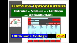 VBA OptionButtons: Extraire les Données de ListView - Sans Codage 106_VbaWriter.ch