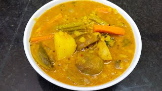 அவசர சாம்பார்|Mixed Vegetable Sambar Recipe In Tamil