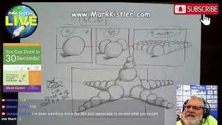 Mark Kistler LIVE! Episode 118: Let's draw "Timed Pencil Skill Levels, Chapter One, The Sphere"! …