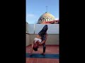 super soldier pose meets up with funky crow shorts yoga practice