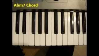 How To Play Abm7 Chord (A flat minor seventh, Abmin7, Ab min 7th) On Piano \u0026 Keyboard