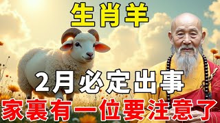 生肖羊！2月必定出事，家裏有一位要注意了！再忙也要花幾分鐘看看！【禪語明心】#生肖 #運勢 #風水 #財運  #生肖運勢 #生肖運程