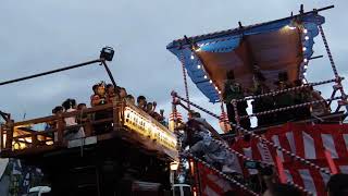 2017_08_16三島市　三嶋大祭り二日目⑧[競り合い 一番町ｖｓ大宮町三丁目(子供シャギリ)].wmv