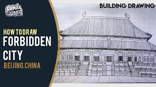 [BUILDING DRAWING] Forbidden City,Beijing,Fast Drawing