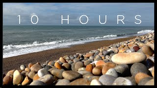 Ocean Waves Relaxation: 10 Hours | Waves Crashing On Beach [Chesil Beach, UK] | Sleep White Noise 4K