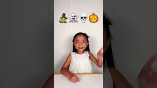 Cute Kid Eats Halloween Emoji 🧙‍♀️👻🎃💀