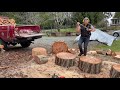 how to split big rounds of firewood 🪵