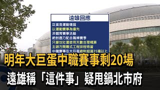 明年大巨蛋中職賽事腰斬 遠雄把檔期問題甩鍋北市府?－民視新聞