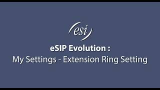 ESI eSIP Evolution : My Settings - Extension Ring Setting