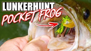 Lunkerhunt Pocket Frog - TOP WATER BASS FISHING! (IT WORKS!!!)