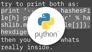 Python md5 hashes comparison