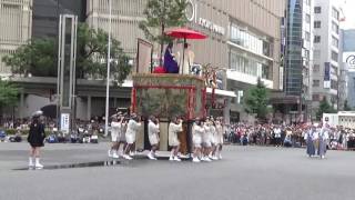 【祇園祭2017】白楽天山の辻回し＠四条河原町【迫力満点】