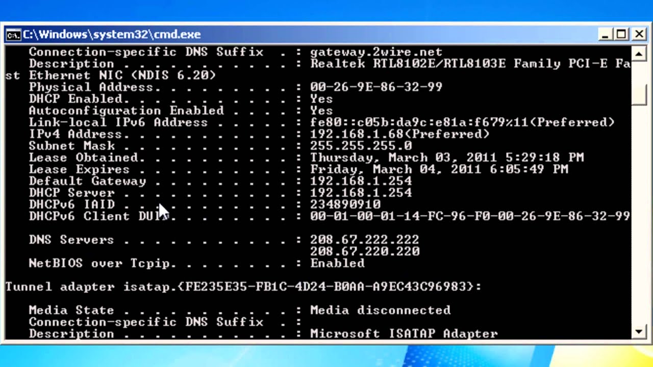 How To Find Your Ip Adress Dns Server Youtube