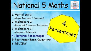 4.4 Percentages 4 : Reverse Percentages - National 5 Maths Lessons - @MrThomasMaths