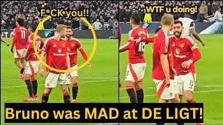 Bruno Fernandes YELLED at De Ligt after he was seen just standing still as Maddison scored the goal