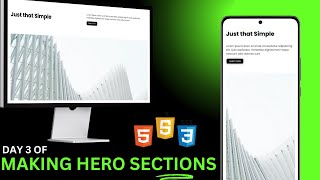 Day 3 of Making Hero Sections - Clean \u0026 Modern Hero Section Using HTML \u0026 CSS #ResponsiveDesign