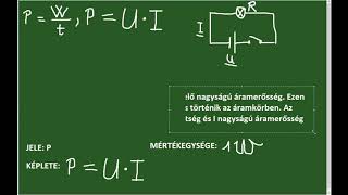 FIZIKA 8. évfolyam ALAP: elektromos teljesítmény