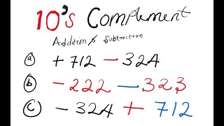 10's Complement (Addition and Subtraction)