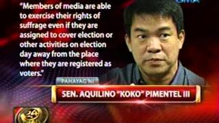 24 Oras: Sen. Pimentel, sinuportahan ang early media voting