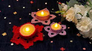 How to crochet tea light/ candle holder ( quick and easy)