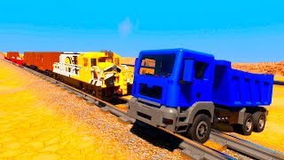 GTA TRAIN VS LEGO TRUCK and CARS - BRIG RIGS CRASHES