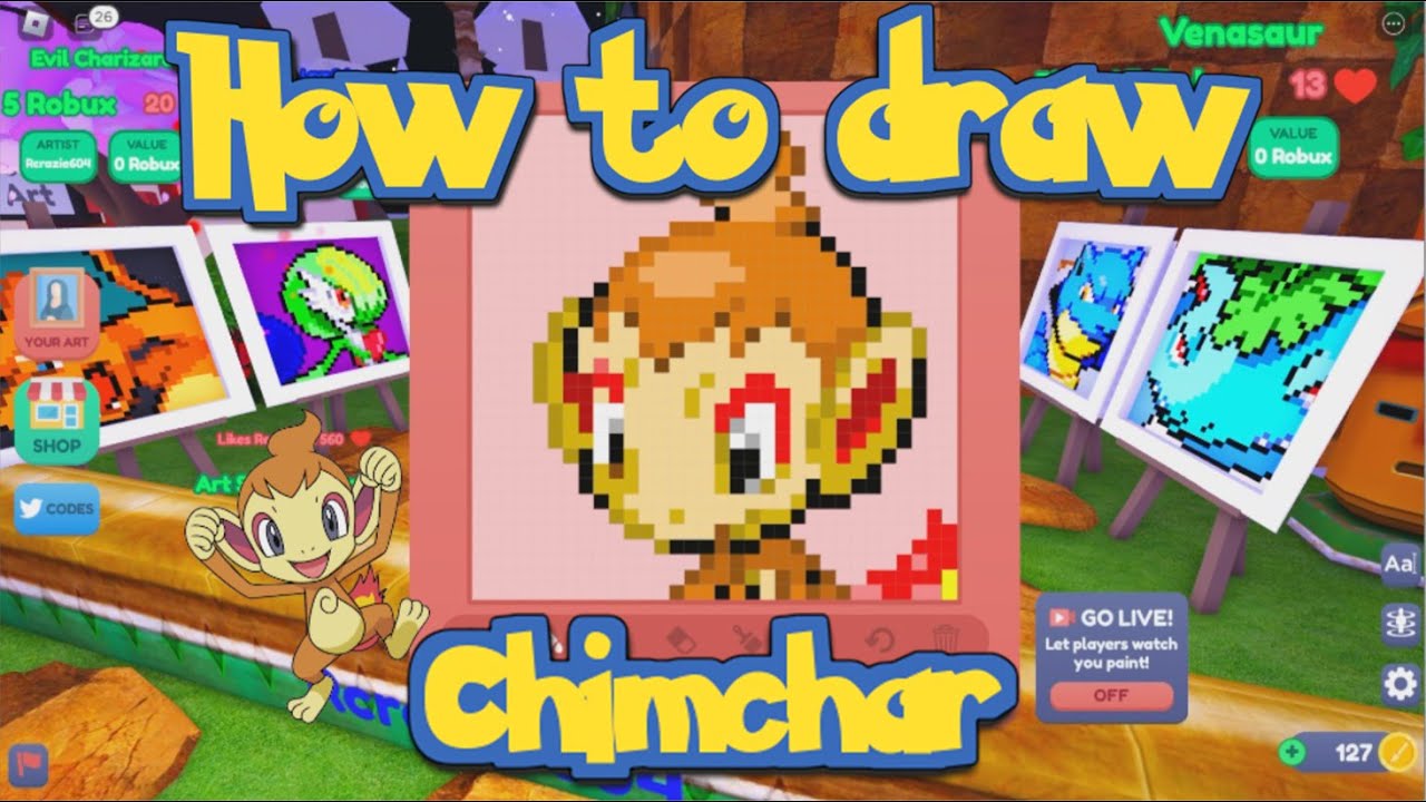 HOW TO DRAW CHIMCHAR - STARVING ARTIST / ROBLOX - YouTube