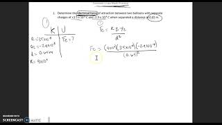 Elearning Day 2 Finding Fe Using Coulombs Law