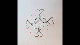 🌹7×3×3 simple dot kolam/ chukkula muggulu/🌺🌹🌼🌺dot rangoli design/ apartment kolam dot #youtubevideo