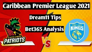 CPL 2021 : Match 15 - St Lucia Kings vs St Kitts & Nevis Patriots Dream11 Prediction