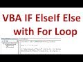 VBA IF else with For Loop - Excel VBA IF ElseIF Else Using Loop