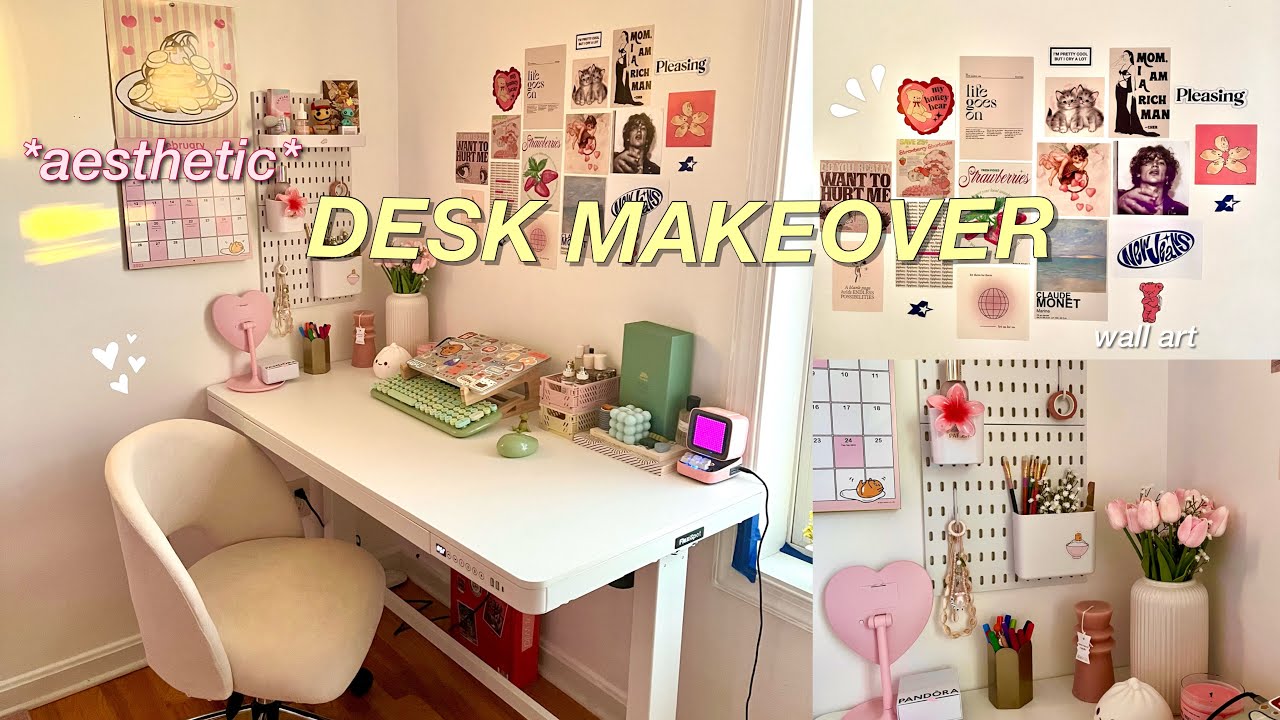 Aesthetic Desk Makeover Setup For Productivity Desk Setup Building