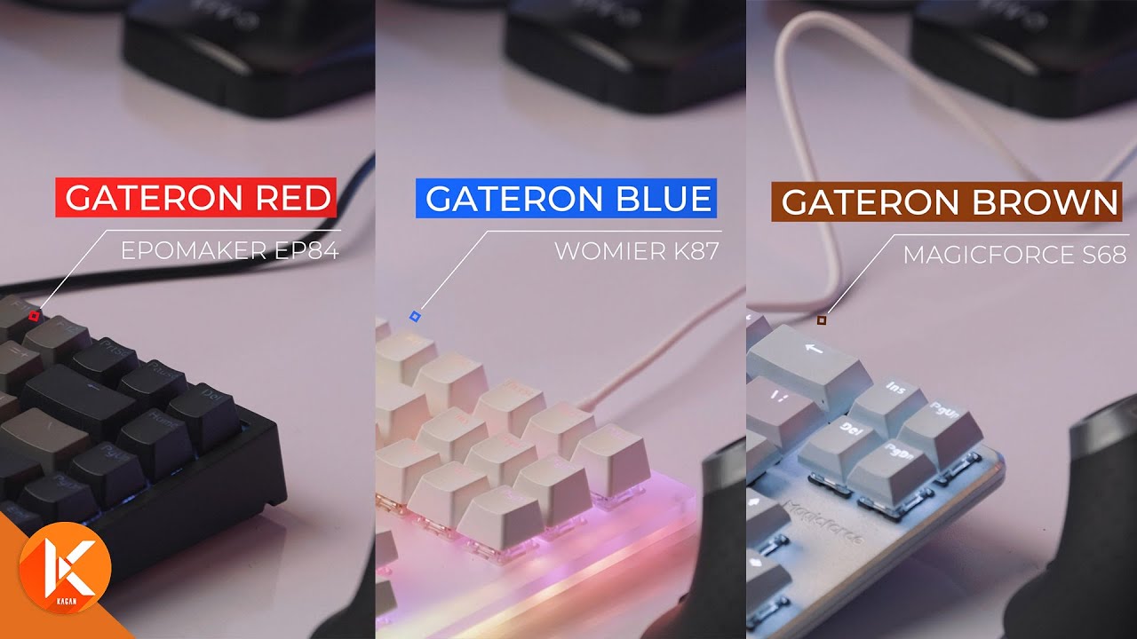 Gateron Blue Vs. Gateron Red Vs. Gateron Brown Switches - Typing Sound ...