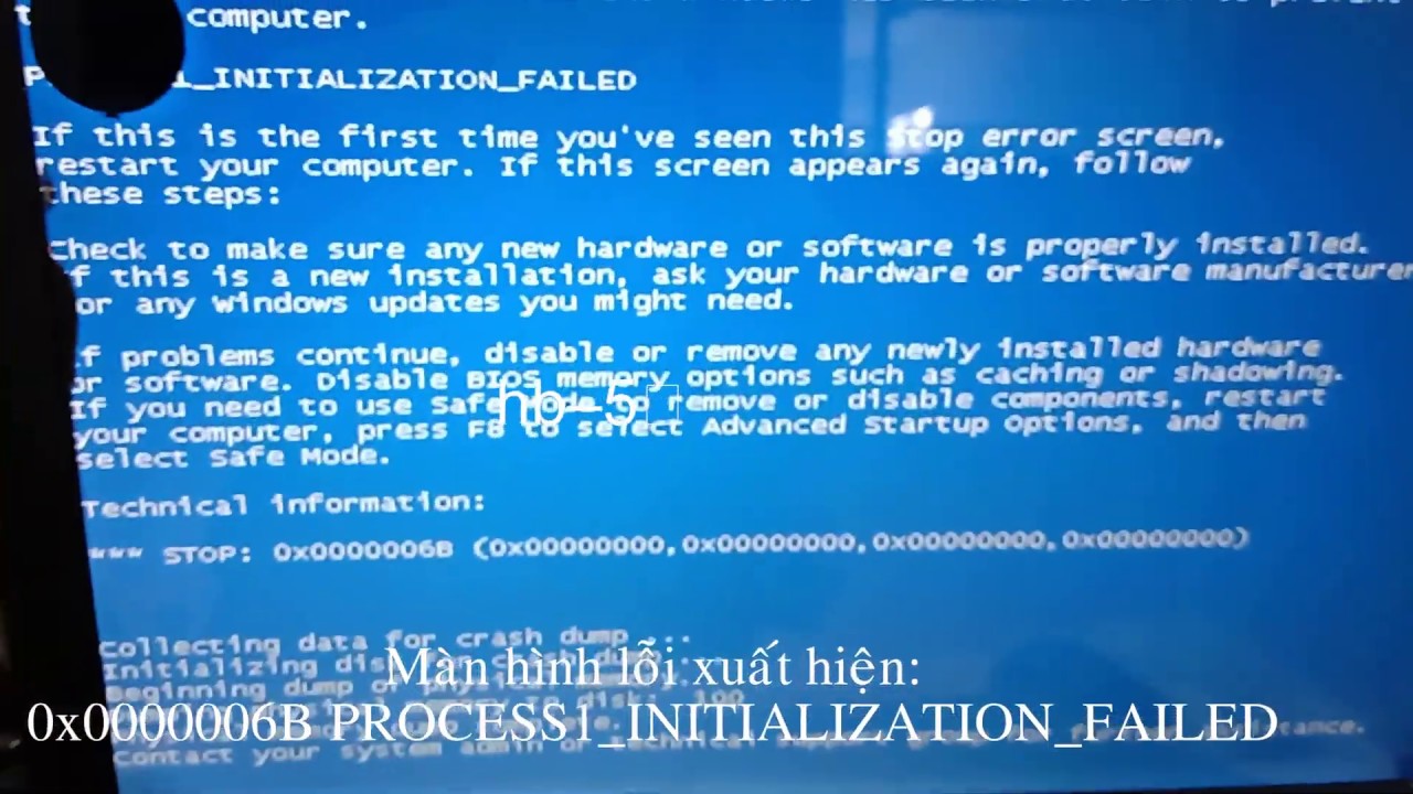 Sá A Lá I 0x0000006b Process1 Initialization Failed Trong Windows Youtube