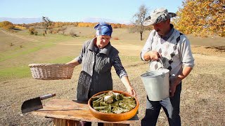 Azərbaycan mətbəxi Yarpaq Dolması və Yemişan Kompotu, ASMR food, Country Life Vlog