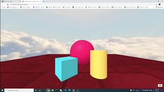 AFrame Lesson 1.3: Color and material attribute. Sky and plane component.