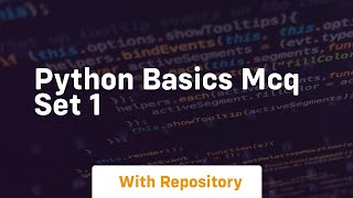 Python basics mcq set 1
