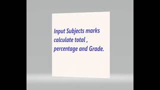 Basic program core java total and percentage.