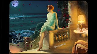 1930's Evening on a Terrace by the ocean w/ calming waves (Oldies playing in another room) ASMR v.2