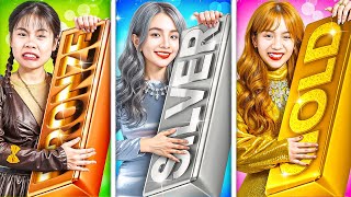 Cô Gái Vàng Vs Bạc Vs Đồng! Nghèo Vs Giàu Vs Siêu Giàu Ở Trường