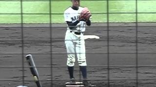 CIMG2812 20130325 第86回センバツ 今治西 神野靖大投手 ノーワインド 129キロ ストレート HS240映像