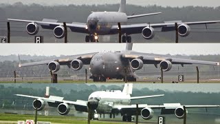 🇺🇸 USAF 4-Engined Beasts RC-135, KC-135 & C-17 Heavy Jets Landing at RAF Mildenhall UK