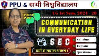 SEC Communication in everyday life I UG-SEMESTER-I|Ppu ug 1st semester communication in ever syllab|